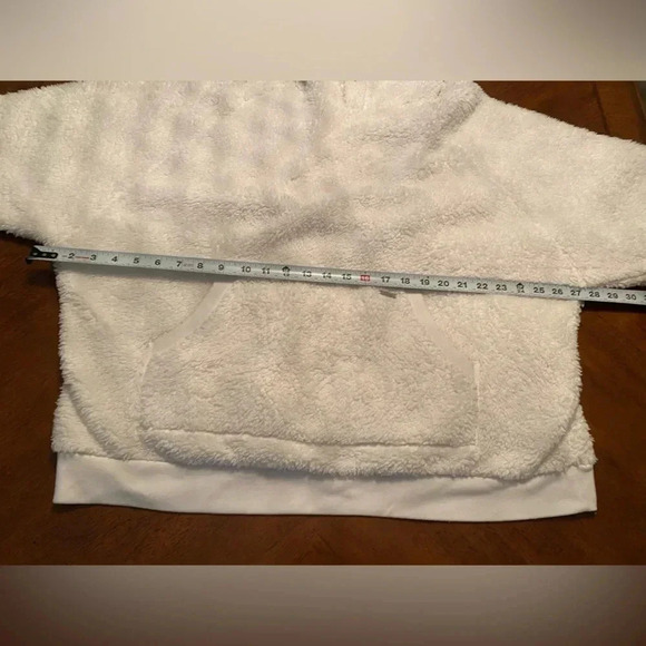 Gully Hicks by Hollister Women’s‎ White Fleece Hoodie w/Kangaroo Pockets EUC M/L - Picture 11 of 12